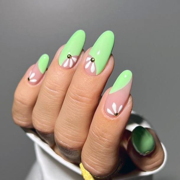 Georgeous Light Green Nail On Girl