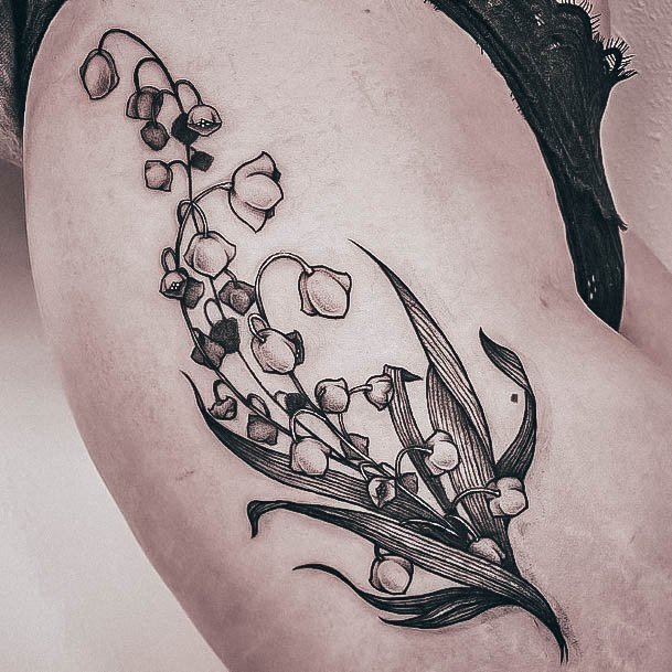 Georgeous Lily Of The Valley Tattoo On Girl