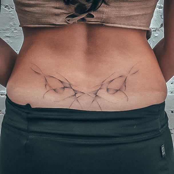 Georgeous Lower Back Tattoo On Girl