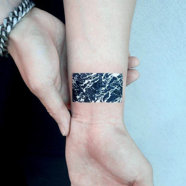 Georgeous Marble Tattoo On Girl