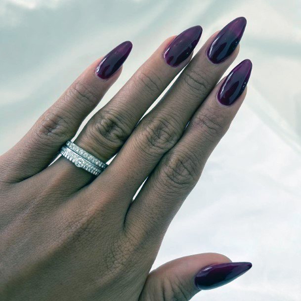 Georgeous Maroon Nail On Girl