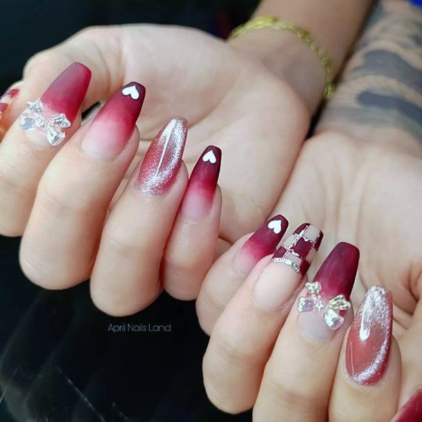 Georgeous Matte Maroon Nail On Girl