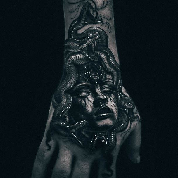 Georgeous Medusa Tattoo On Girl