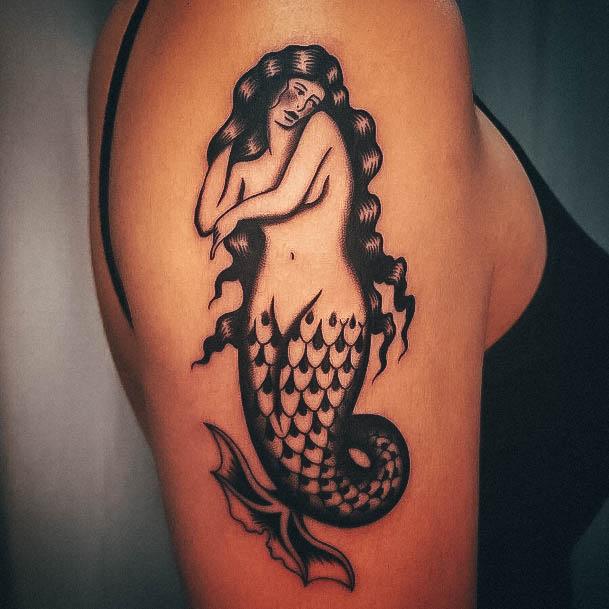 Georgeous Mermaid Tattoo On Girl