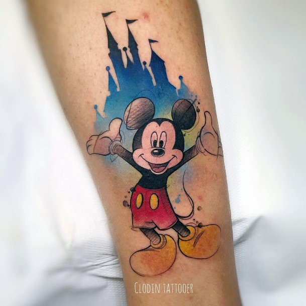 Georgeous Mickey Mouse Tattoo On Girl