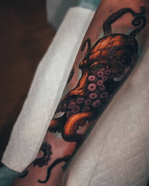 Georgeous Octopus Tattoo On Girl