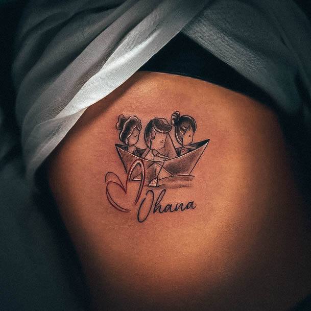 Georgeous Ohana Tattoo On Girl