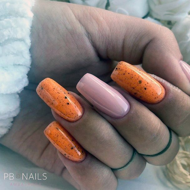 Georgeous Orange Nail On Girl