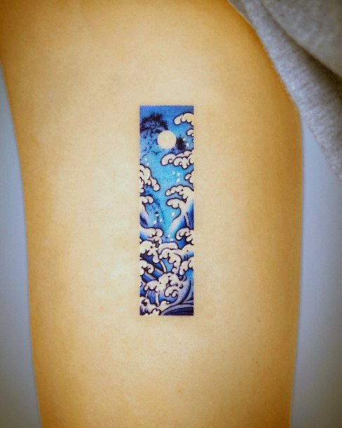 Georgeous Oriental Plate Porcelain Tattoo On Girl