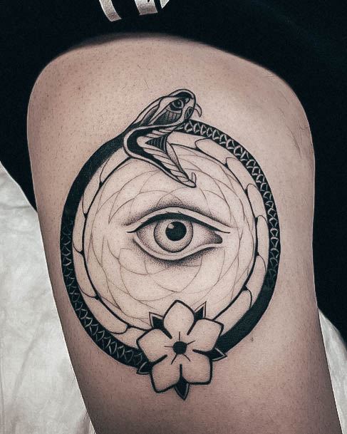 Georgeous Ouroboros Tattoo On Girl