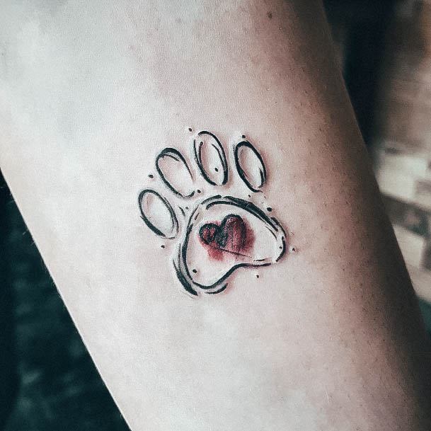 Georgeous Paw Print Tattoo On Girl