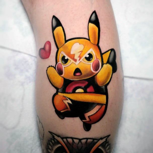 Georgeous Pikachu Tattoo On Girl