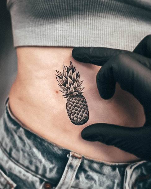 Georgeous Pineapple Tattoo On Girl