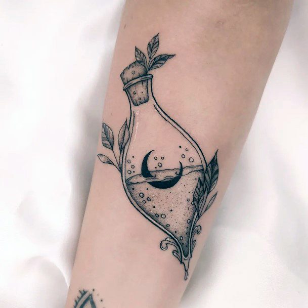 Georgeous Potion Tattoo On Girl