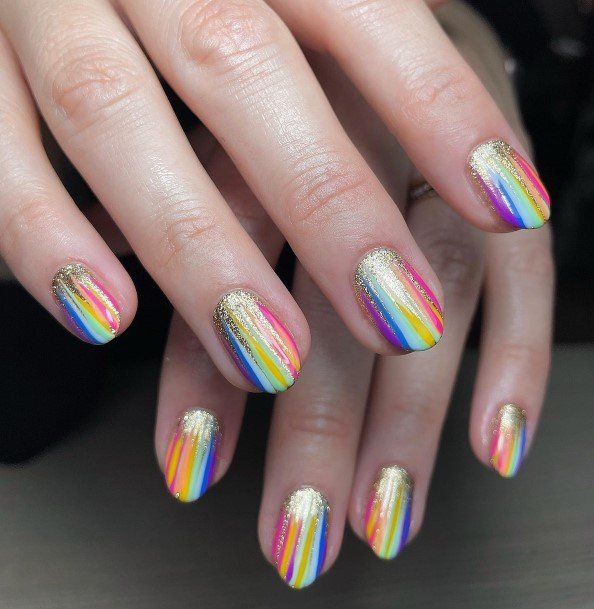 Georgeous Rainbow Nail On Girl