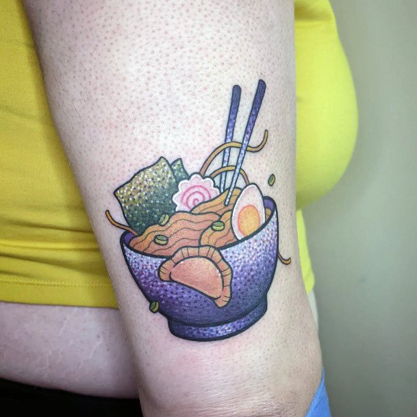 Georgeous Ramen Tattoo On Girl