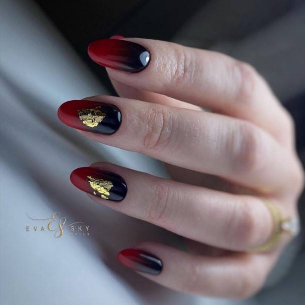 Georgeous Red Ombre Nail On Girl