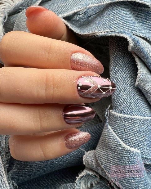 Georgeous Rose Gold Nail On Girl