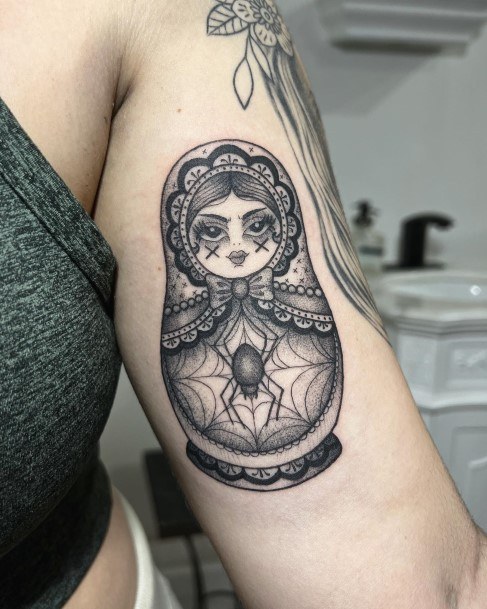 Georgeous Russian Nesting Doll Matryoshka Tattoo On Girl