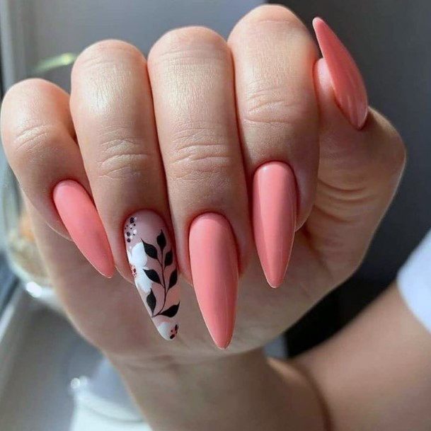 Georgeous Salmon Nail On Girl