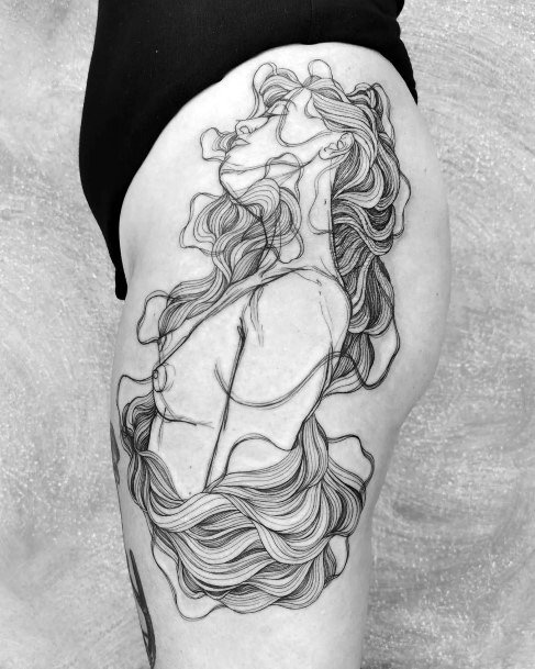 Georgeous Scribble Tattoo On Girl