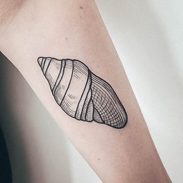 Georgeous Seashell Tattoo On Girl