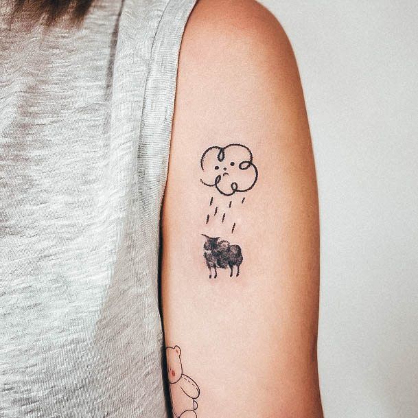 Georgeous Sheep Tattoo On Girl