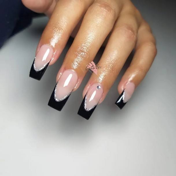 Top 100 Best Silver French Tip Nails For Women - Cool Fingernail Ideas