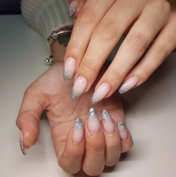 Georgeous Silver Ombre Nail On Girl