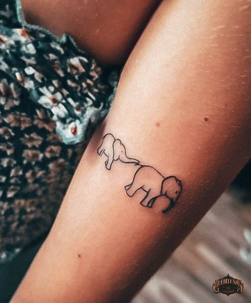 Georgeous Small Elephant Tattoo On Girl