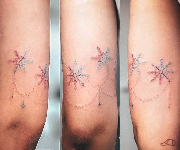 Georgeous Snowflake Tattoo On Girl