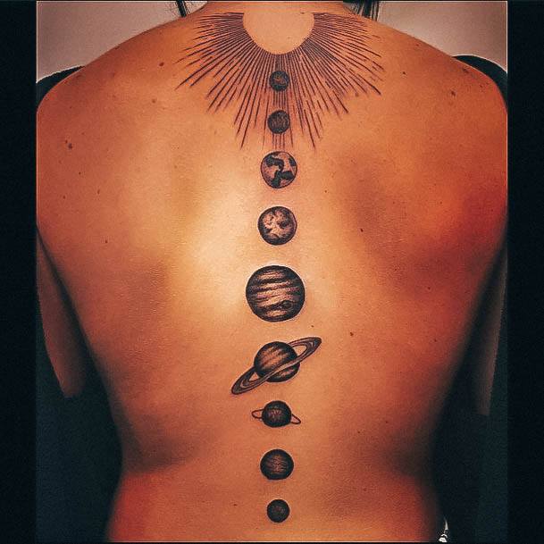 Georgeous Solar Tattoo On Girl