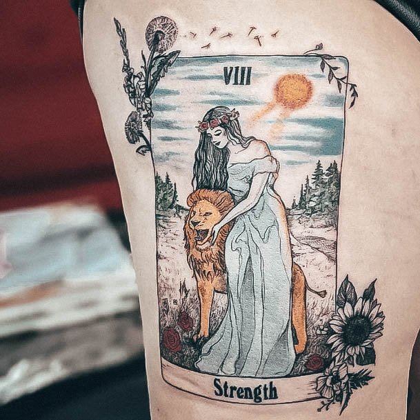 Georgeous Strength Tattoo On Girl