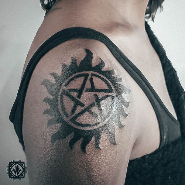 Georgeous Supernatural Tattoo On Girl