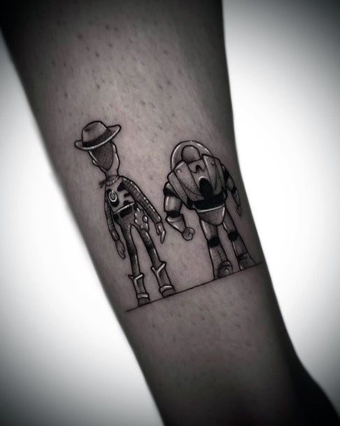 Georgeous Toy Story Tattoo On Girl