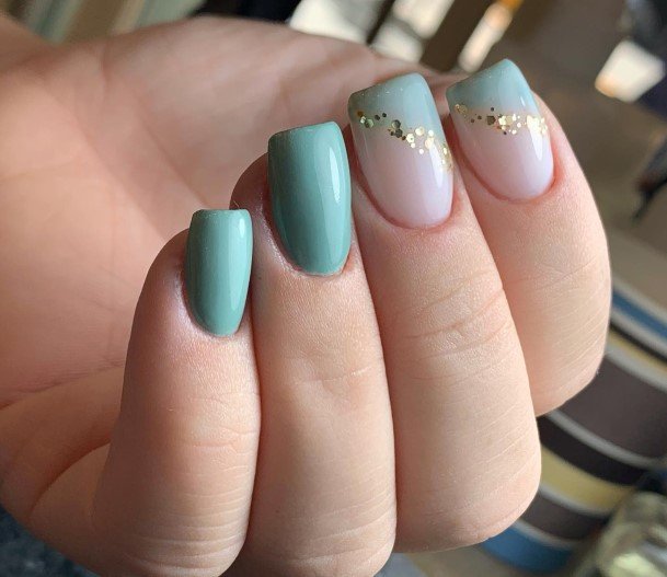 Georgeous Turquoise Ombre Nail On Girl