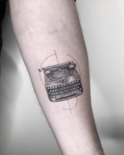 Georgeous Typewriter Tattoo On Girl