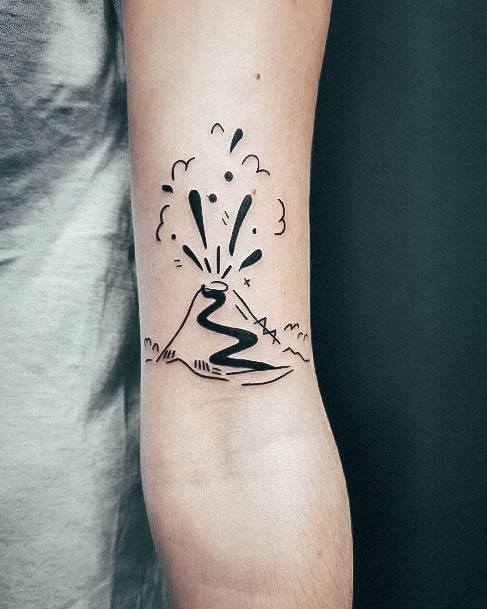 Georgeous Volcano Tattoo On Girl