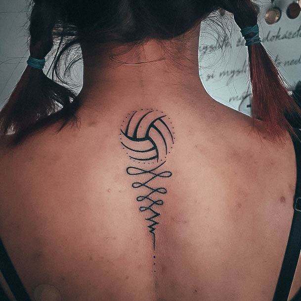 Georgeous Volleyball Tattoo On Girl