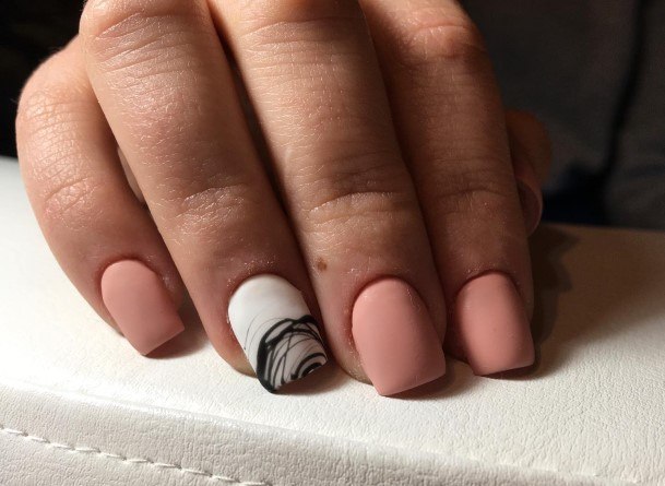 Georgeous White And Nude Nail On Girl