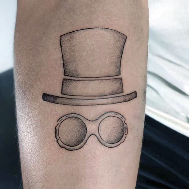 Georgeous Willy Wonka Tattoo On Girl