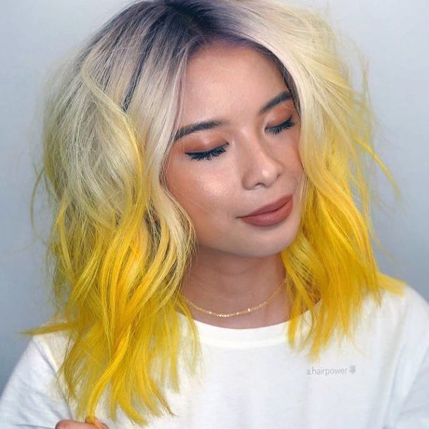 Georgeous Yellow Ombre Hairstyles On Girl