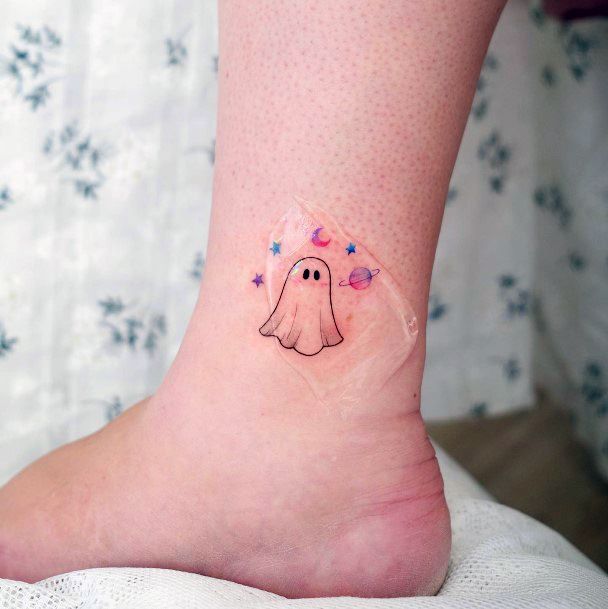 Ghost Tattoo Design Ideas For Girls