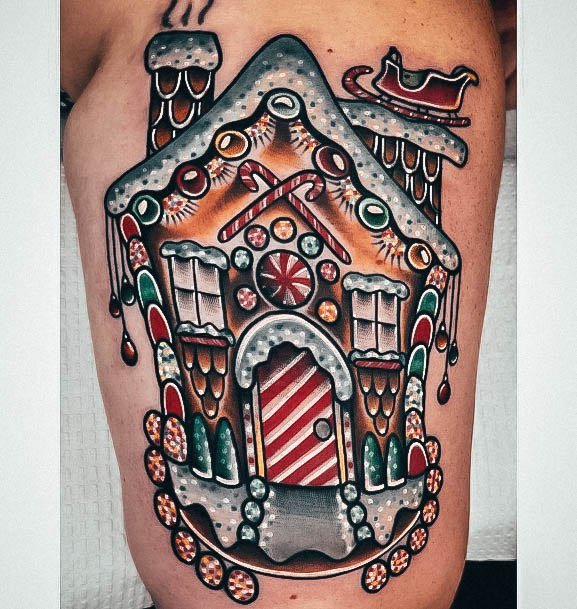 Gingerbread House Gingerbread House Tattoo Designs For Women Thigh