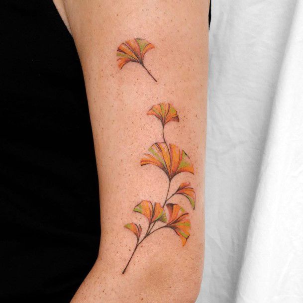 Ginkgo Tattoo Design Inspiration For Women