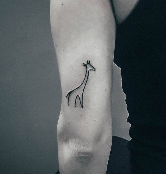 Giraffe Tattoo Feminine Designs Black Ink Simple Outline