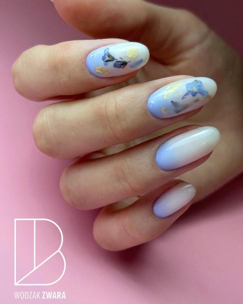 Girl Blue Ombre Fingernail Styles