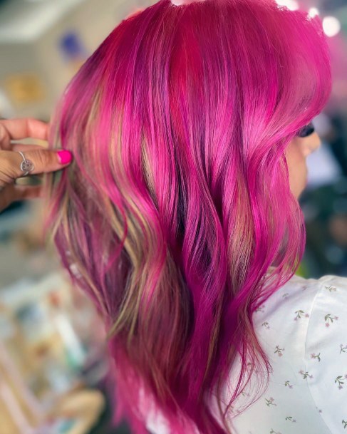 Girl Hot Pink Hairstyles Styles