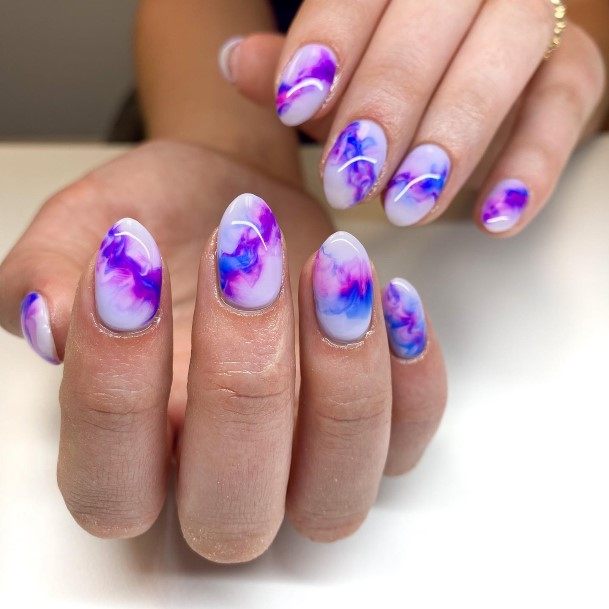 Girl Marble Fingernail Styles