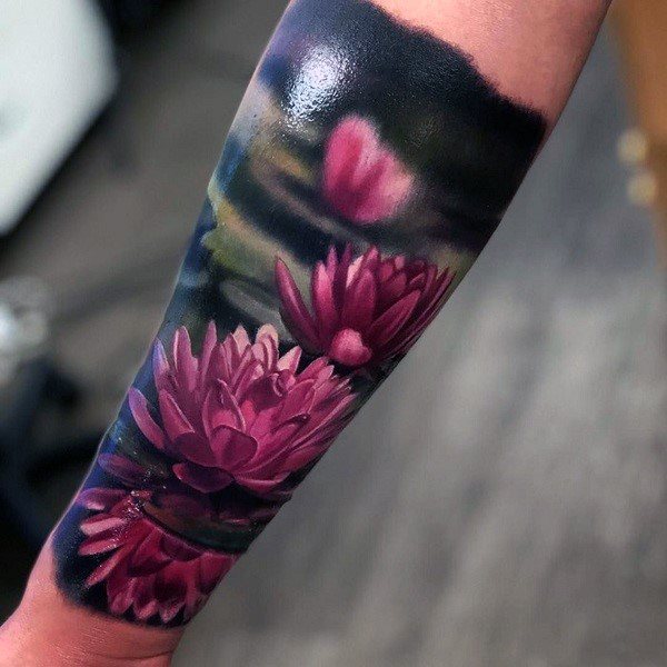 Girl Water Lily Tattoo Styles